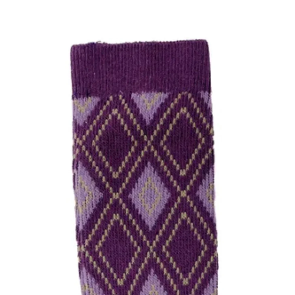 NWT Charley Purple Diamond Crew Socks